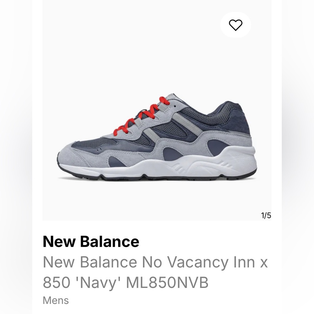 New w/o box New Balance No Vacancy Inn x 850 'Navy' ML850NVB Men’s Sz 8.5